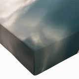 Black and white landscape art painting of a rowboat on water, printed on large stretched canvas.