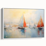 Framed canvas depicting a vintage rowboat in a calm lake, rendered in black and white tones, suitable for bedroom wall art.