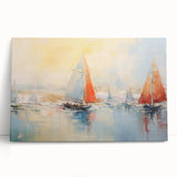 Black and white photo of a rowboat on water, printed on large stretched canvas, ideal for kitchen wall art or bedroom decor.