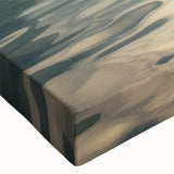 Black and white photo of a rowboat on calm waters, printed on large stretched canvas, suitable for bedroom wall decor.