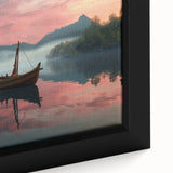 Framed canvas featuring a close-up of a textured rowboat in black, with colorful accents, ideal for large living room walls.