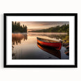 Abstract art print featuring a rowboat in vibrant, colorful hues on a textured, extra large canvas.