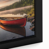Extra large black wall art featuring a close-up of a colorful, textured rowboat on a framed canvas.