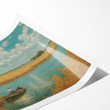 Extra large wall art featuring a line art design of flowers in muted colors on a rolled print.