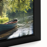 Extra large black wall art on canvas featuring a close-up of a textured rowboat, ideal for living room decor.