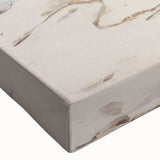 Black and white photo of a rowboat on calm water, printed on large stretched canvas, suitable for bedroom wall art.