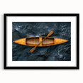 Extra large abstract art print of a colorful rowboat, textured look on black framed canvas, ideal for living room decor.