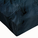 Black and white landscape art painting of a rowboat on water, printed on large stretched canvas.