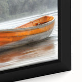 Extra large black wall art featuring a textured rowboat design with colorful accents on a framed canvas.