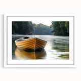 Extra large abstract art print featuring a textured depiction of a rowboat.