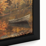 Extra large black wall art featuring a close-up of a colorful, textured rowboat, ideal for living room decor.