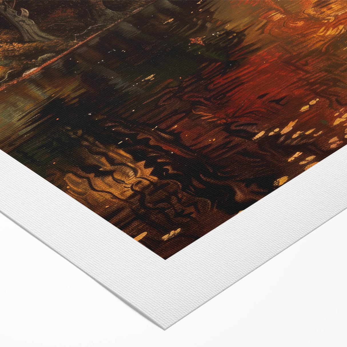 Art deco poster featuring a monochrome illustration of a rowboat, printed on rolled canvas.