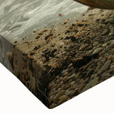 Large art of a black and white rowboat on a calm lake, printed on stretched canvas, suitable for bedroom wall decor.