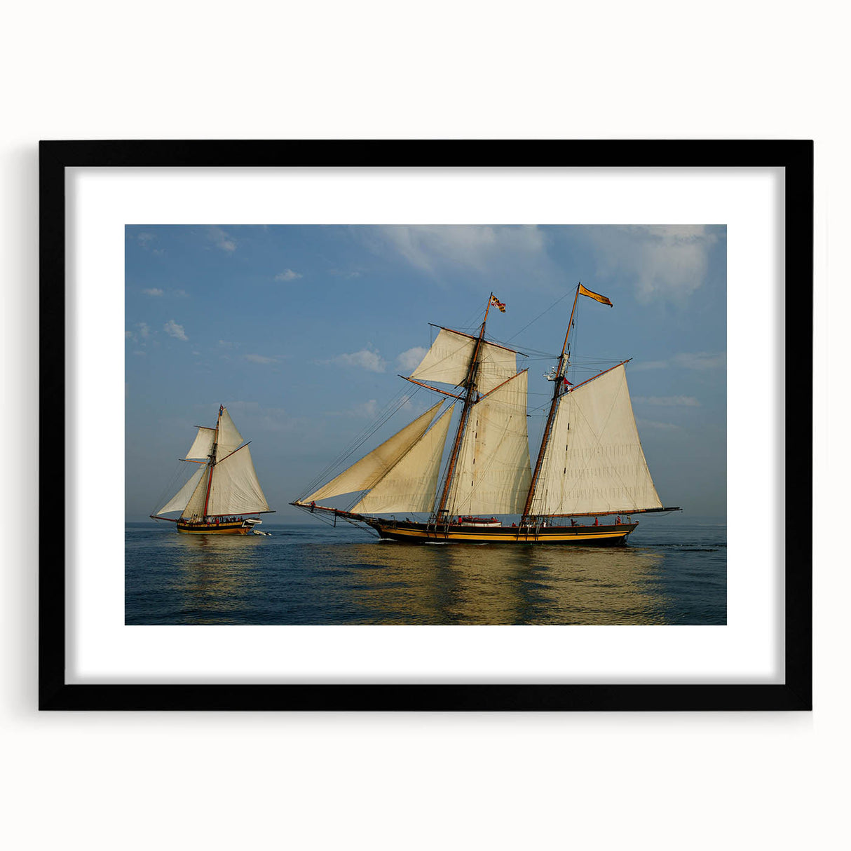 Abstract art print of a colorful sailboat, with textured strokes on a large canvas, suited for living room decor.