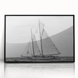 Large abstract wall art of a sailboat.