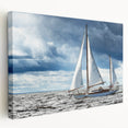 Sailboat on a serene blue ocean, large acrylic print, ideal for kitchen wall art.