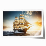 Rolled print of a sailboat on serene blue waters, suitable as extra large wall art for dining rooms.