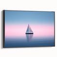 Black and white framed canvas of a vintage sailboat, ideal for bedroom wall decor.