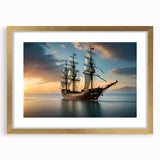 Textured abstract art print of a sailboat in muted blue and white tones on a framed canvas, ideal for bedroom wall decor.