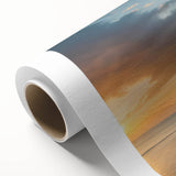 Art deco style sailboat on calm waters, muted blue and gray tones, rolled canvas, ideal for nursery wall art.