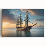 Black and white photograph of a sailboat on stretched canvas, suitable as large kitchen wall art.