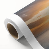 Art deco style poster of a sailboat on a rolled canvas, using soft blue and white tones, ideal for nursery wall art.