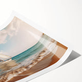 Extra large wall art featuring a sailboat in muted blue tones on a rolled print, ideal for large living room decor.