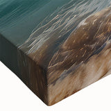 Black and white landscape painting of a sailboat on a calm sea on stretched canvas, ideal for bedroom wall art.