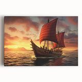 Black and white photograph of a sailboat on stretched canvas, ideal for kitchen wall art.