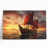 Black and white photo of a sailboat on stretched canvas, ideal for kitchen wall art or bedroom decor.