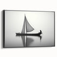 Black and white framed canvas featuring a vintage sailboat, ideal for bedroom wall decor.