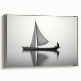 Extra large vintage poster art of a colorful sailboat on a black background, framed canvas, ideal for living room decor.