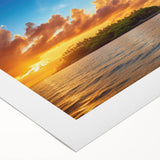 Art deco poster featuring a sailboat on a serene blue sea, printed on rolled canvas.