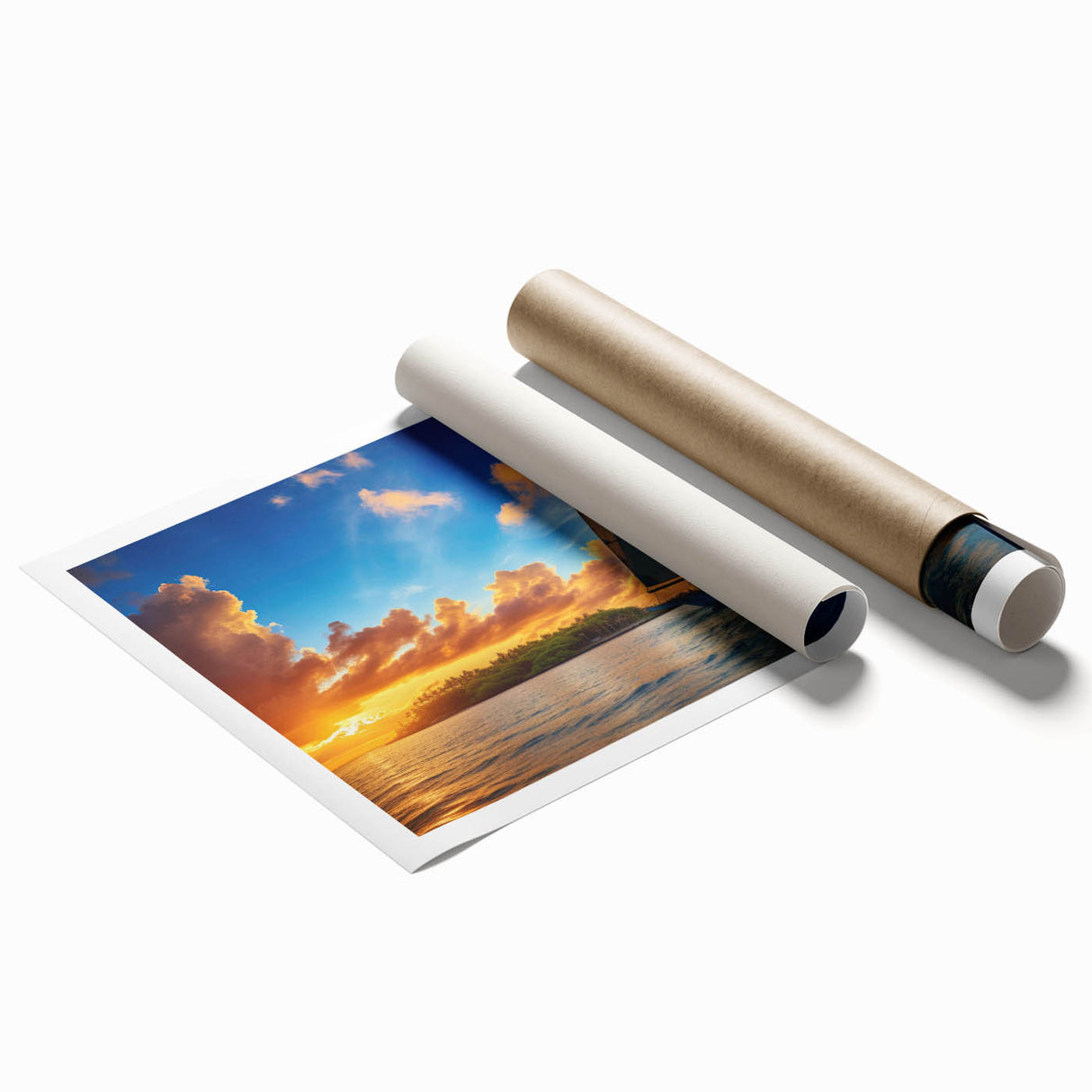 Extra large rolled print of a sailboat on serene blue waters, ideal for classy bathroom wall art.