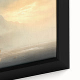 Extra large framed canvas depicting a black sailboat in a textured, colorful art style, ideal for living room decor.