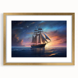 Textured art print of an abstract sailboat in muted blue and white tones on a framed canvas, suitable for bedroom art.