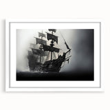 Extra large abstract art print of a sailboat, featuring textured blue and white hues on a framed canvas.