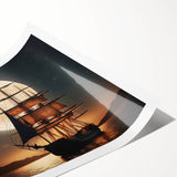 Extra large wall art featuring a sailboat on calm waters, printed on rolled canvas, ideal for large living room wall decor.