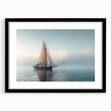 Abstract art print of a colorful sailboat, textured style on extra large canvas, ideal for living room decor.