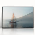 Large abstract wall art depicting a sailboat.