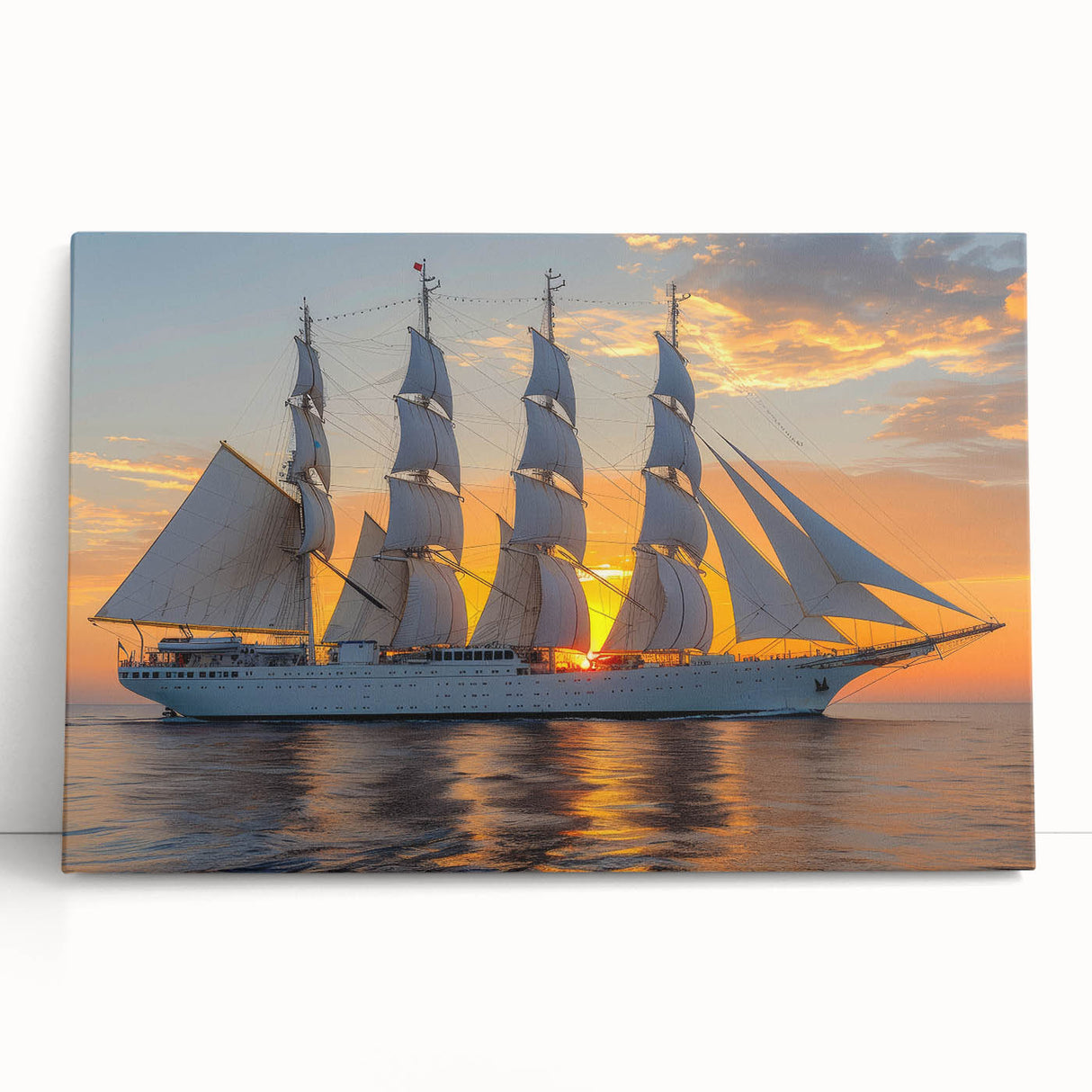 Black and white photo of a sailboat on stretched canvas, ideal for kitchen wall art or bedroom ambiance.