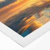 Art deco poster of a sailboat on a rolled canvas, featuring muted blue and white colors, ideal for dining room wall art.