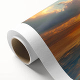 Art deco style sailboat illustration on rolled canvas in pastel shades, ideal for nursery wall art.