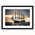 Extra large abstract art print of a colorful sailboat on textured canvas, framed in black, ideal for living room decor.