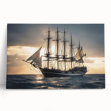Black and white photo of a sailboat on stretched canvas, ideal for kitchen wall art or bedroom ambiance.