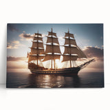 Black and white image of a sailboat on a large stretched canvas, suitable as kitchen wall art or for bedroom ambiance.
