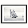 Extra large abstract art print of a colorful sailboat, textured design on a black framed canvas, ideal for living room decor.