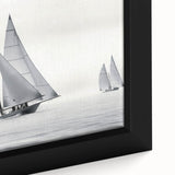 Extra large black wall art featuring a colorful, textured sailboat design on a framed canvas, ideal for living room decor.