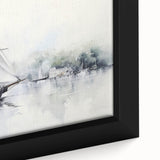 Extra large black wall art featuring a colorful, textured sailboat on a framed canvas, ideal for living room decor.