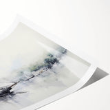 Extra large wall art featuring a sailboat in muted blue and white tones on rolled canvas.